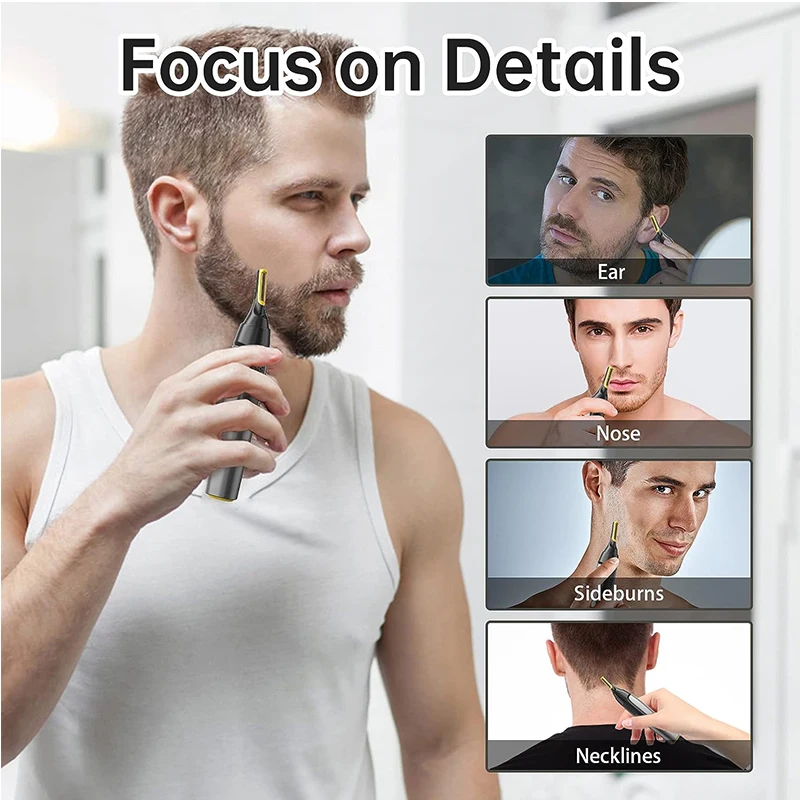 Men Beard Trimmer Portable Electric Eyebrow Trimmer Razor Ultra Thin Precision Trimmer Ear And Nose Hair Trimmer