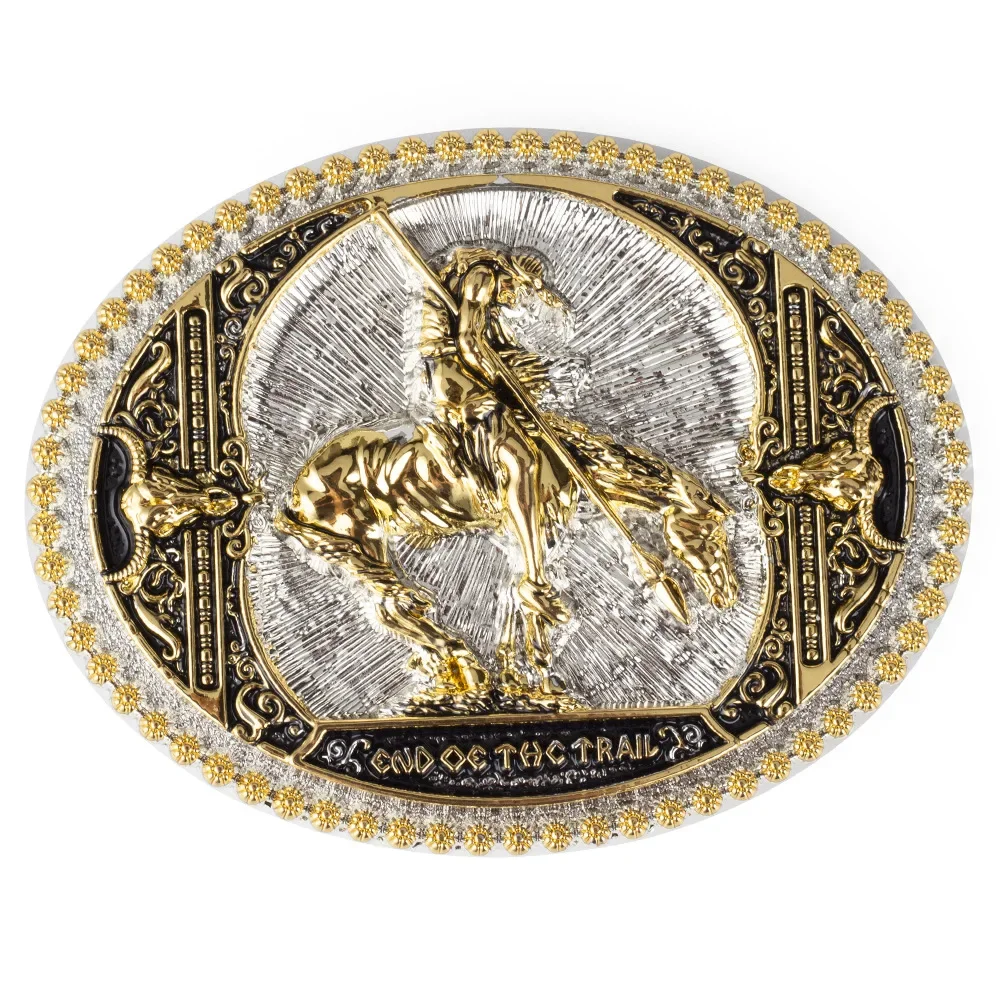 Lone Knight Belt Buckle Golden Silver Bullfighter for 3.8cm