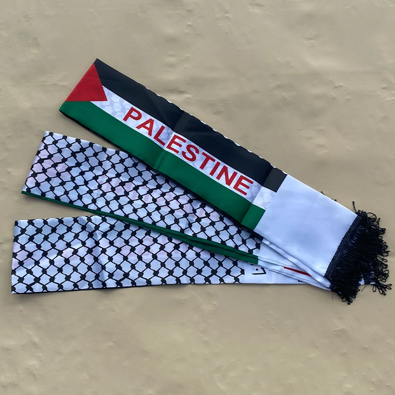 EOODLOVE FLAG Palestine Scarf Flag 130cm * 15cm Printed Fashion Festival Celebration Flag Scarf Flag