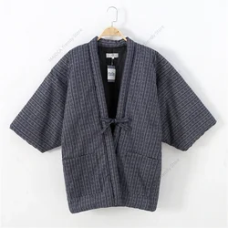 New Hanten Jacket for Men Traditional Japanese Cardigan Coat Samurai Winter Kimono Yukata Asian Homewear Clothes Haori Women