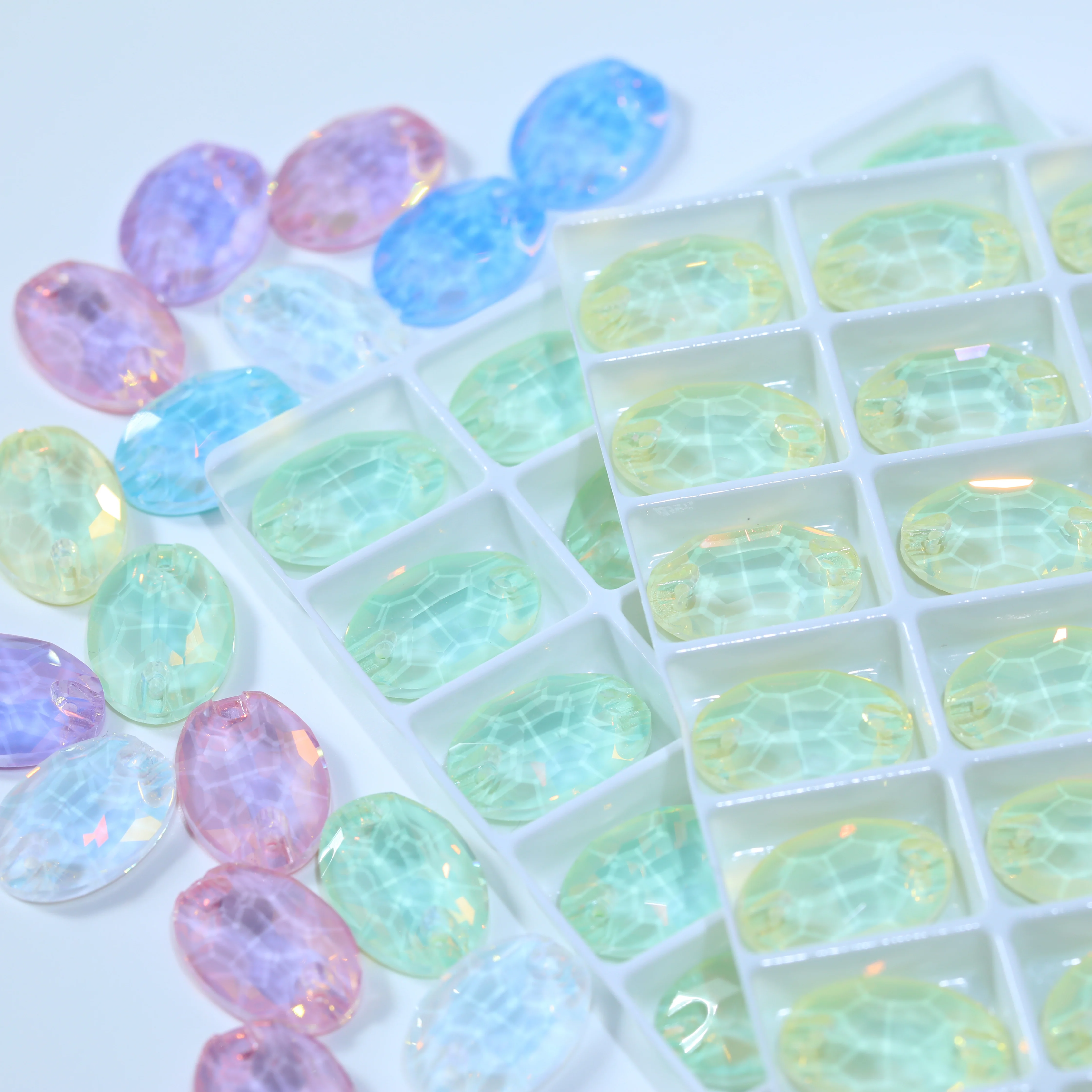 Ovale Aufnähsteine Funkelnde Strasssteine AM-Serie Brillanter Kristall DIY-Zubehör für Taschen, Schuhe, Hochzeitskleider, Bastelzubehör – Detail 4