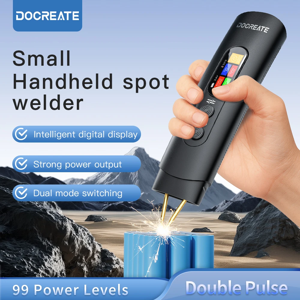 

Мини-ручной аппарат для точечной сварки DIY Бытовой двойной импульсный регулируемый портативный аккумулятор для точечной сварки никеля.