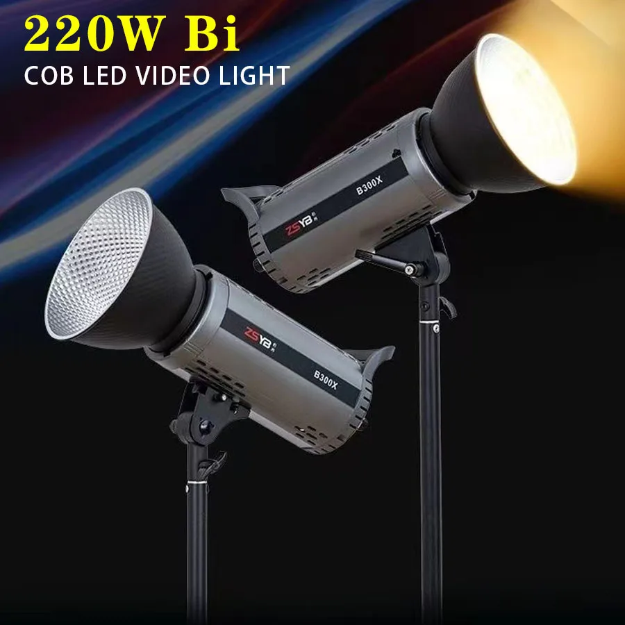 220W Bi Studio LED Video Light Dimmable Bowens Mount Continuous Light for Live Streaming Photo Video Recording