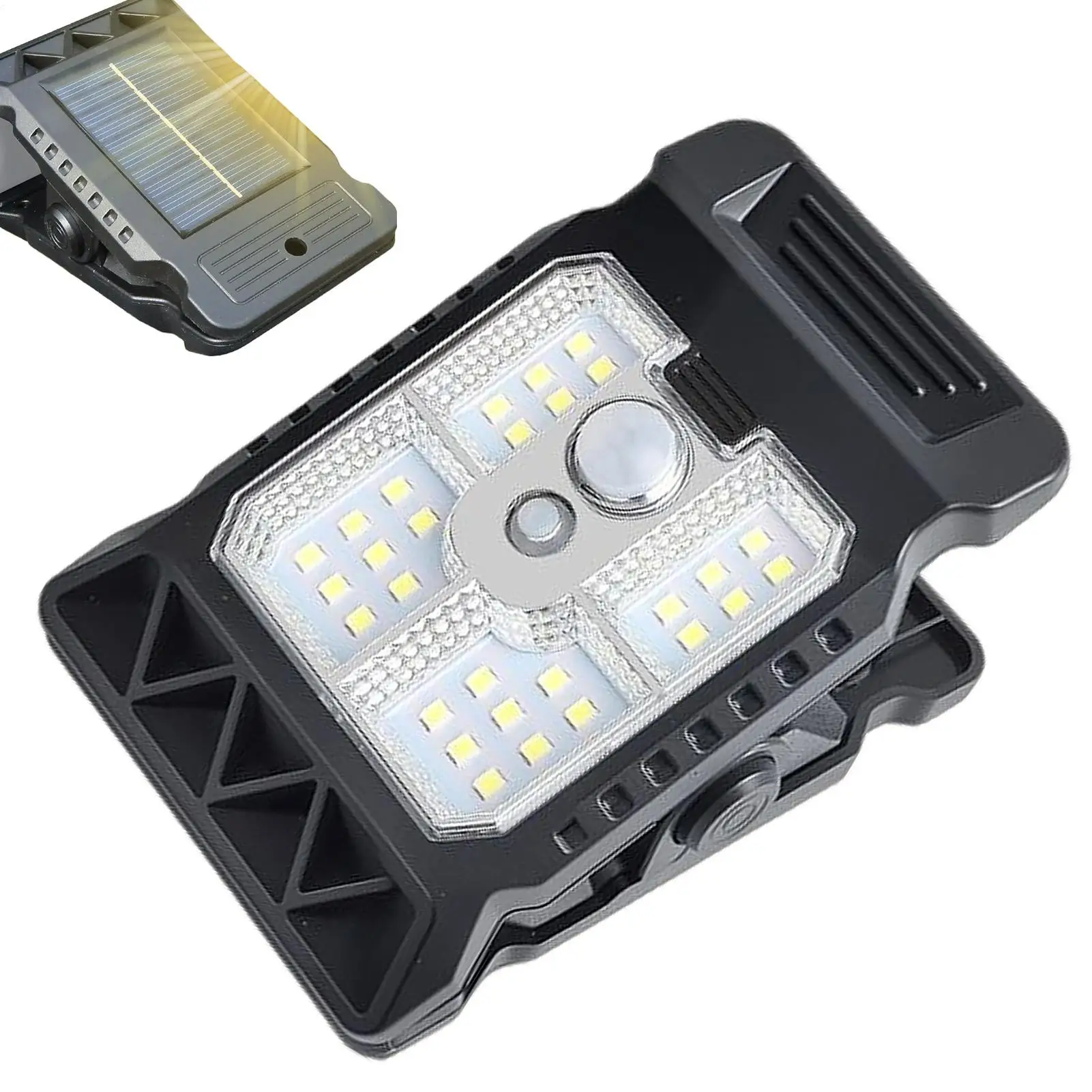 مشبك مستشعر الحركة على الأضواء الشمسية، مشبك أضواء الطاقة الشمسية على إضاءة مقاومة للماء، مصباح LED محمول لبوابة السياج، حديقة المرآب، التخييم #2