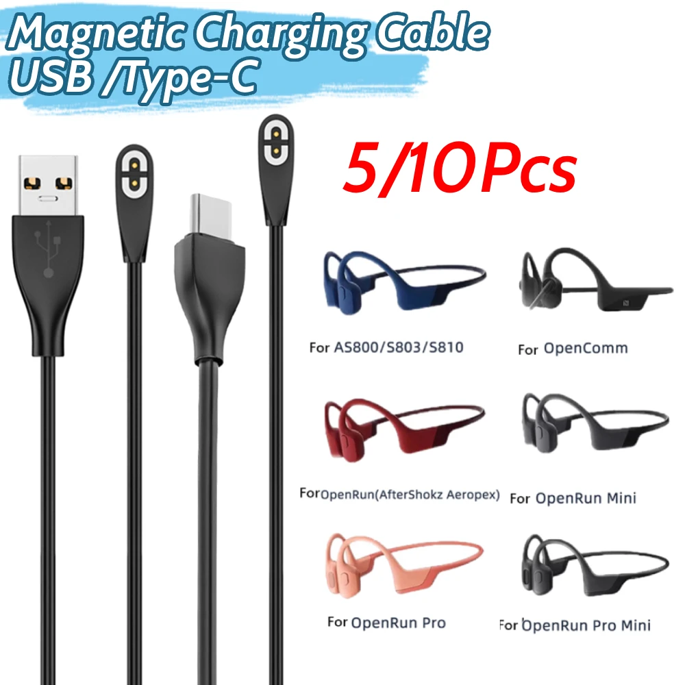 Magnetic Charging Cable USB /Type-C Charger Cable for Aftershokz Headphones for Aftershokz Aeropex AS800/Shokz OpenRun Pro