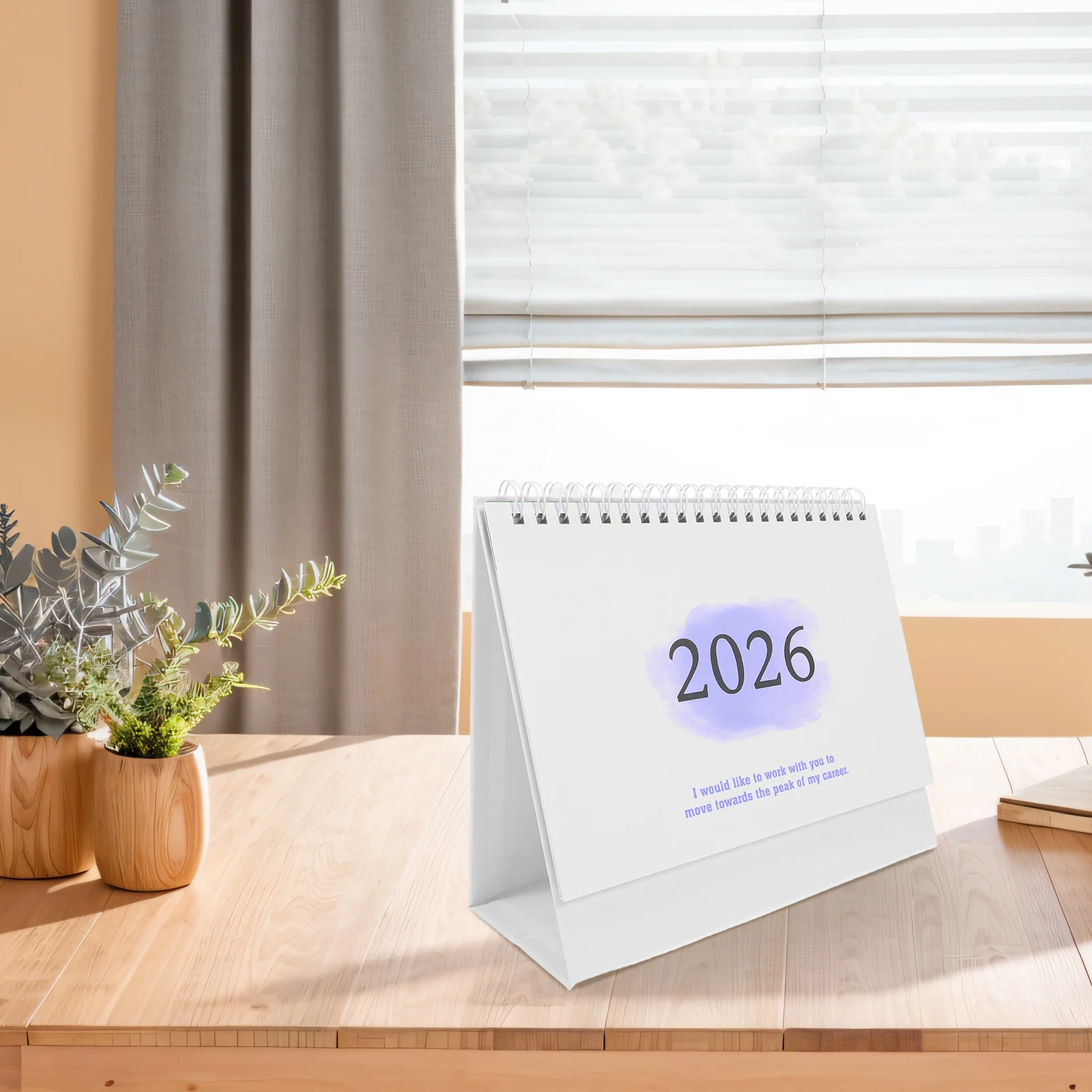 2026 Desk Mini Table Flip Calendar For Planning Organizer Stand Up Desktop Calendar Small Space Decor Sky-Blue