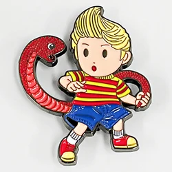 Games EarthBound Mother 3 Lucas and snake badge enamel pin brooches Hat Jewelry Gifts