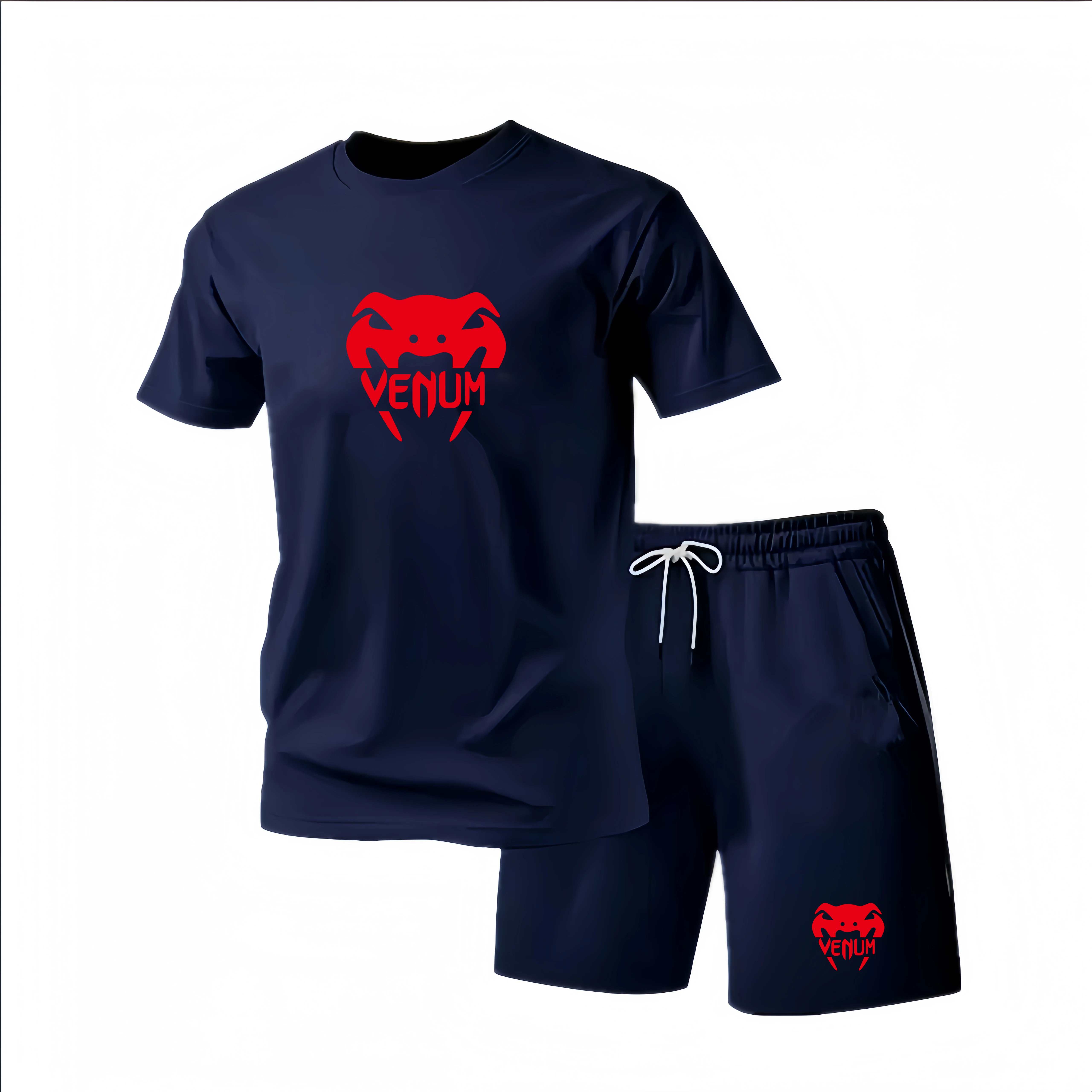 2026New Summer Men's Quick Dry Casual Short Sleeve T-Shirt And Shorts Set City Street Fashion Running Sports 2-Piece Suit
