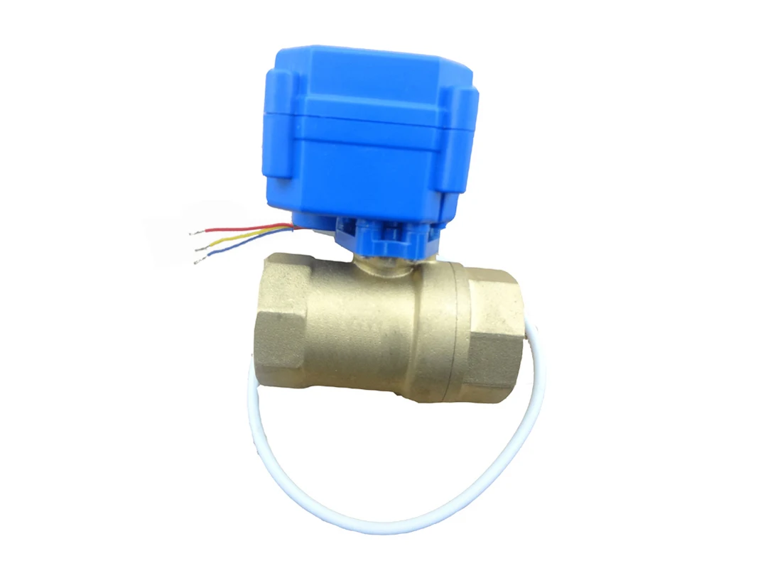 

motorized ball valve brass, G3/4" DN20 BSP (reduce port), 2 way, CR02, electrical valve