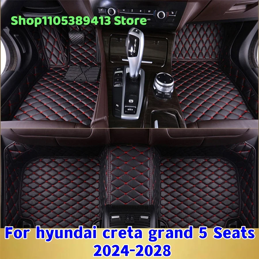

Mats Carpets Leather Custom Car Floor Mats For Hyundai Creta Grand 5 Seats 2024 2025 2026 2027 2028Car Mat Accessories