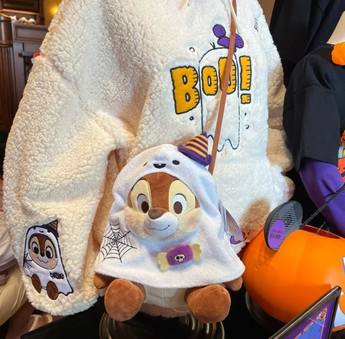 New Genuine Disney Chip Dale Plush Toy Kawaii Ghost Costume Pendant Doll Fans Collect Children's Birthday Halloween Xmas Gifts