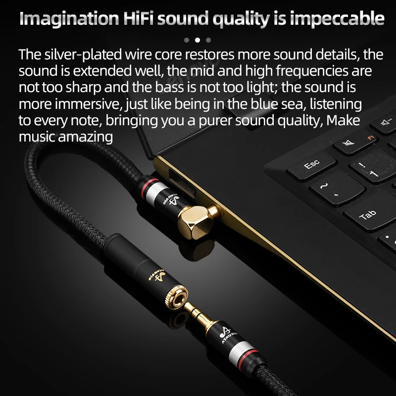 ATAUDIO HIFI 3.5mm Jack AUX Audio rozszerzenie męskie i żeńskie kabel z mikrofonem Stereo 3.5 rozszerzenie Audio kabel