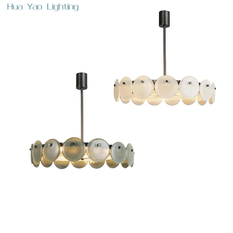 

Green White Ceiling Chandelier Classic Decor Living Room Dining Room Table Hanging Lamp Lamparas De Techo Round Glass Lamp 2025
