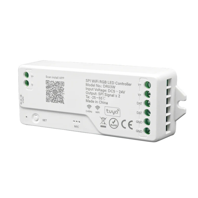 الكل في واحد LED تحكم DR03W واي فاي اليكسا جوجل المنزل تويا BT PWM SPI بكسل LED RGB قطاع ضوء WS2811 WS2812B SK6812 FCOB #6