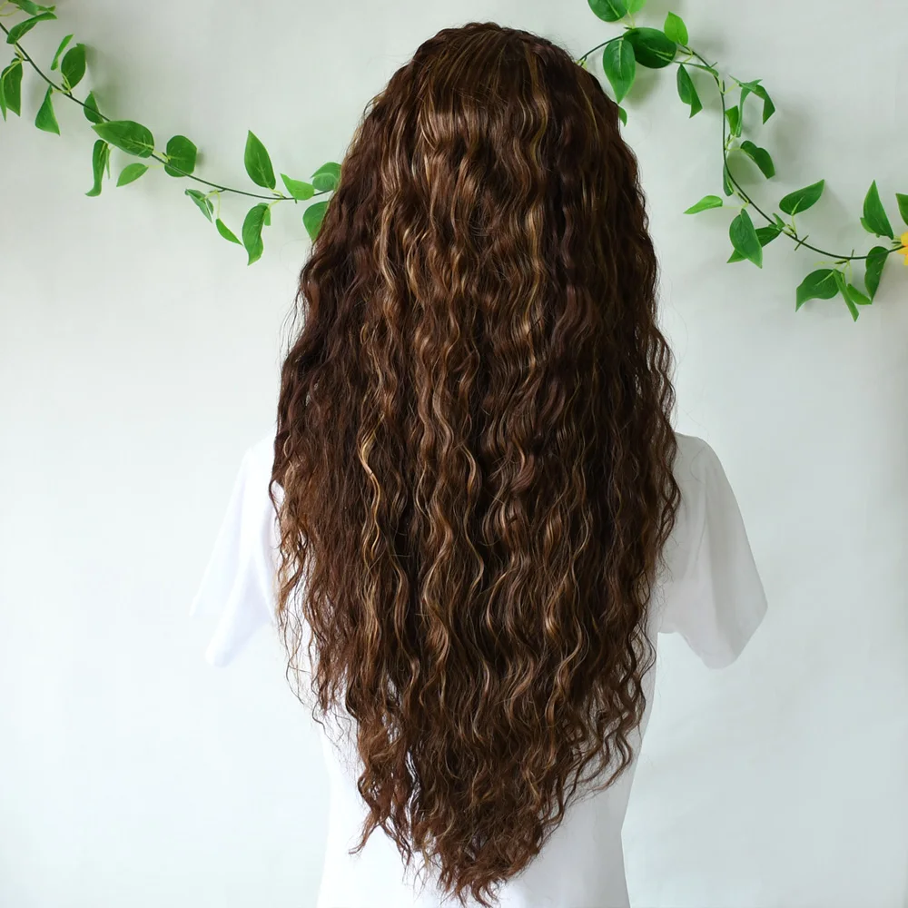 تسليط الضوء على شقراء الدانتيل الجبهة موجة عميقة للنساء 30 بوصة لينة متموجة تأثيري الباروكات عالية الكثافة الدانتيل الاصطناعية الدانتيل أمامي peluca