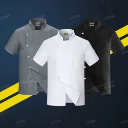 Männer Schwarz Chef Mantel Frauen Langarm Schürze Koch Jacke für Sommer Kopf Chef Uniform Restaurant Hotel Küche Kochen Kleidung