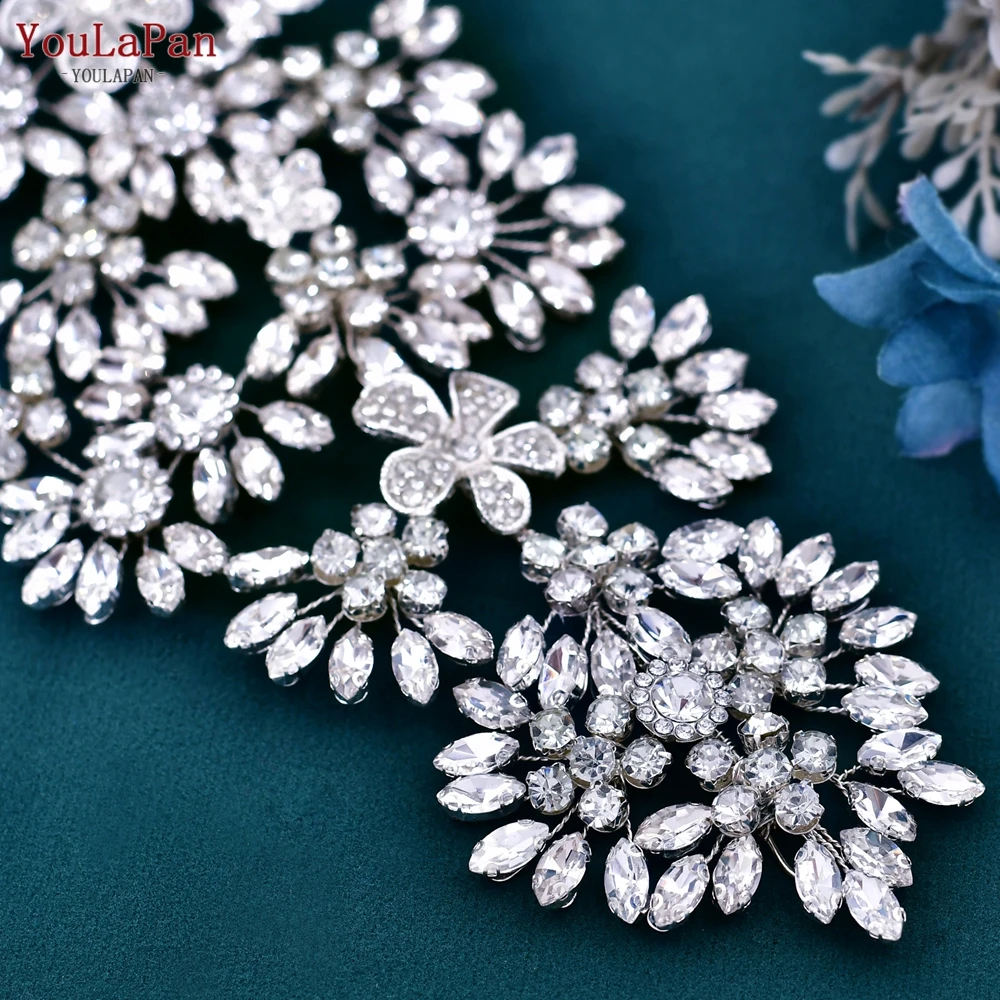 YouLaPan Luxurious Bridal Crown Wedding Headband Bride Hair Accesories Rhinestone Bridal Headwear Alloy Flower Women Tiara HP430
