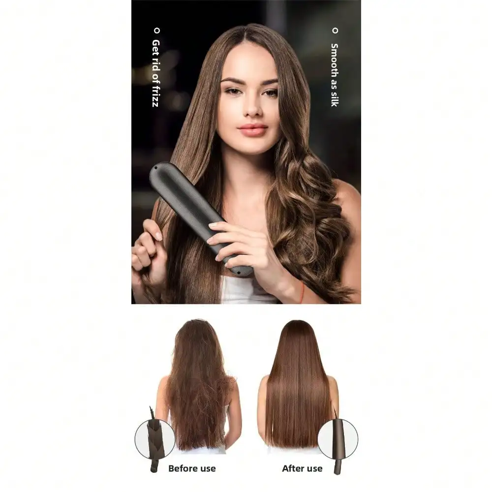 Wireless Hair Straightener USB Charging Hair Comb Curl Straight Hair Straightener Big Wave Egg Roll Curling Iron