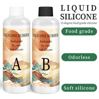 2Bottles Liquid Silicone For Molding Making Molds Silicone Set For Molding Rubber Bubble Free Translucent Clear Mixing Ratio 1:1