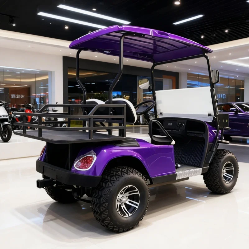 

Роскошная электрическая тележка для гольфа с высококачественными материалами, сиденье с откидной спинкой, свинцово-кислотная батарея, литиевая батарея, дополнительный внедорожный багги