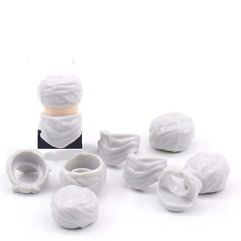 White Arab Turban SHEMAGH GOTRA Figures Weapon Set Mini Doll Assembly Building Block Bricks Kids Anime Toys for Children Gift