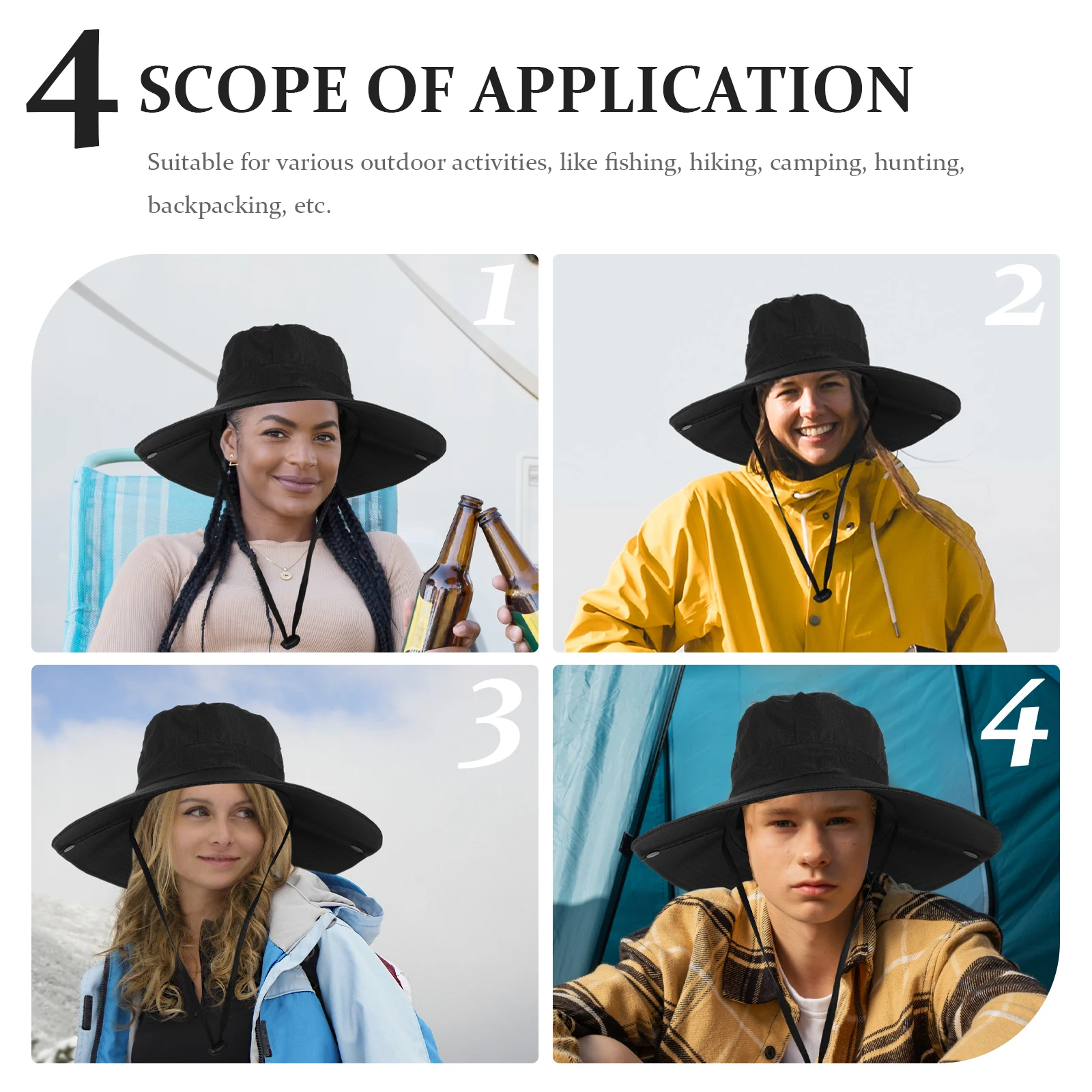 

Sun Hat for Women Lightweight Foldable Lady Outdoor Bonnet Summer Supply Fishing Hiking Hunting Bucket Hat Beach Portable
