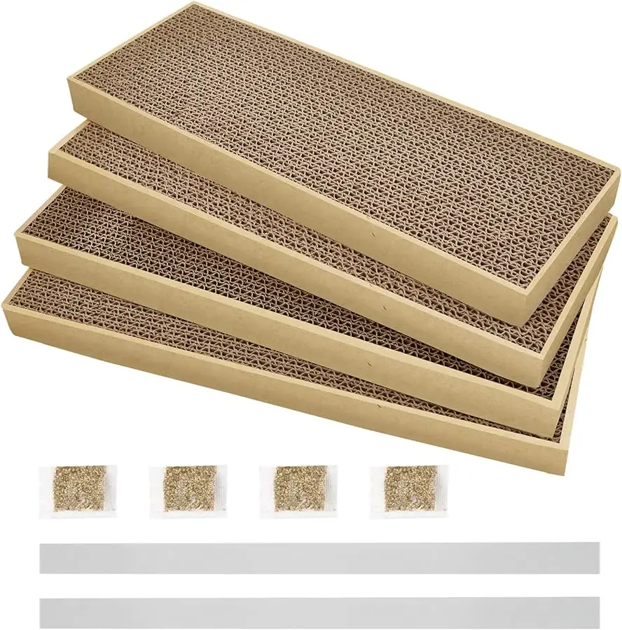 

HappyFree SX Double-Sided Cat Scratch Pad: Premium Indoor Cat Scratcher, Cardboard & Post Design