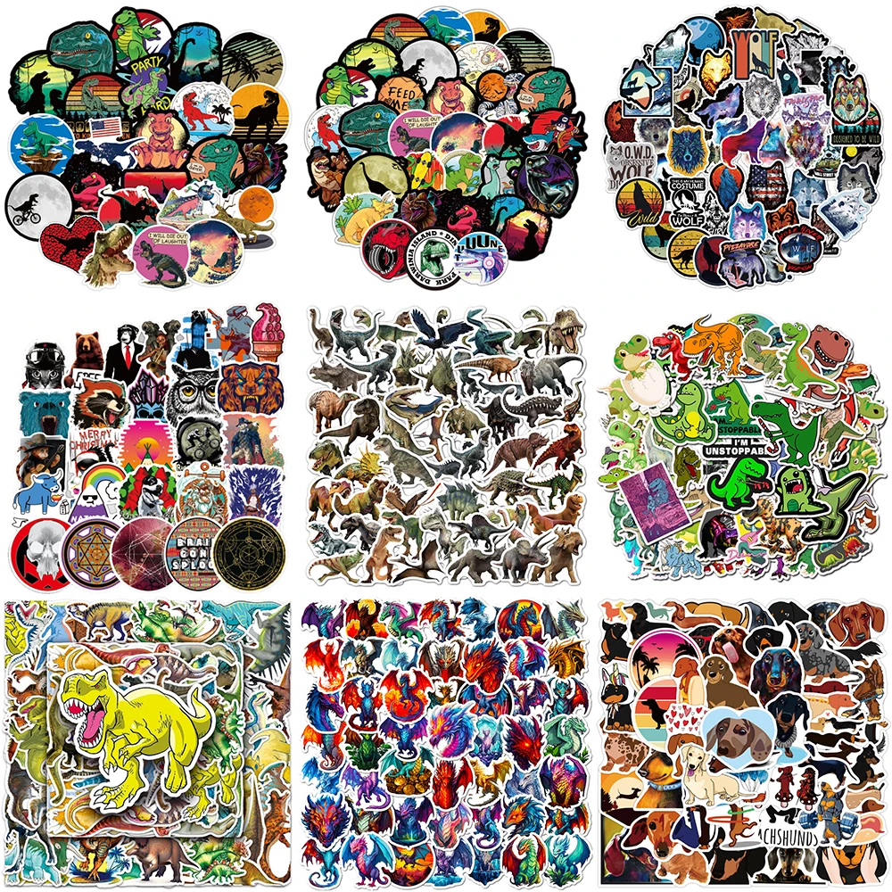 10/30/50PCS Purple Animals Stickers Series Creative Fantasy Graffiti Helmet Laptop Suitcase Skateboard DIY Decoration Wholesale