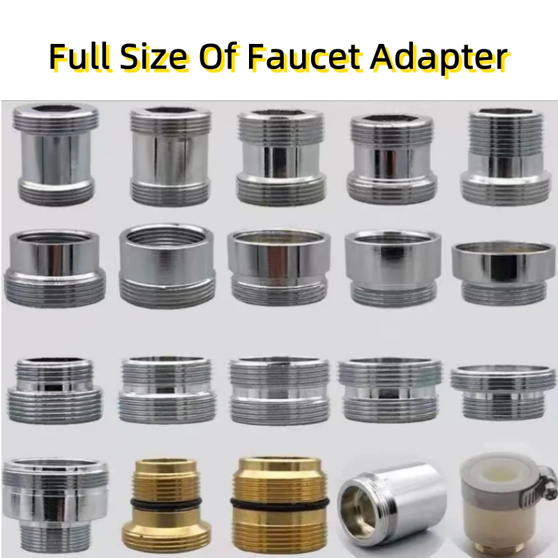 G3/4 G1/2 16/18/20/22/24mm To M22 Faucet Connectors Full Size Faucet Adapters Kitchen Aerator Bubbler Purifier Adapter Extend