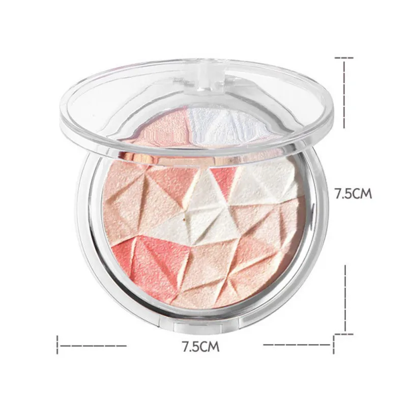 1Pc 混合色ステレオハイライターパレットダイヤモンドグリッターフェイス高光沢パウダー