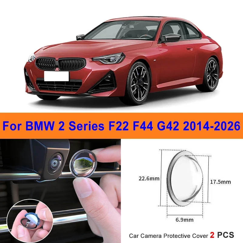 

360 Reverse Image Car Camera Cover Anti-Scratch PC Lens Protector Stickers For BMW 2 Series F22 F44 G42 2014-2026 2Pcs
