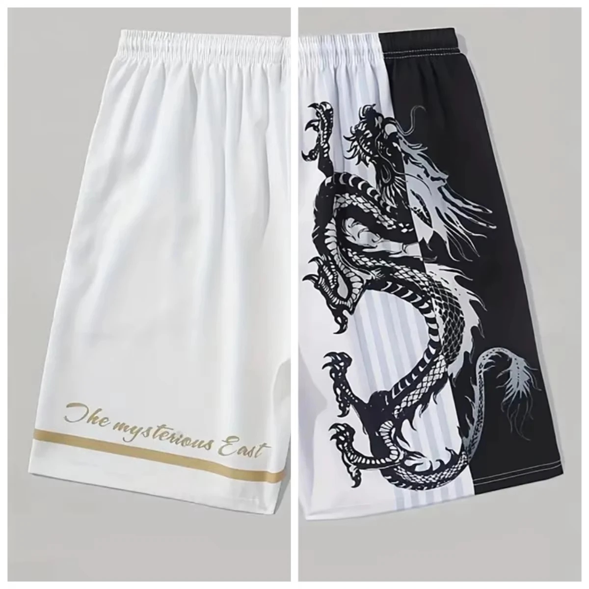 Luxury Dragon Printed Beach Shorts Men Kids Summer Fashion Hawaii Vacation Shorts Casual Short Pants Adult Daily Streetwear Moto