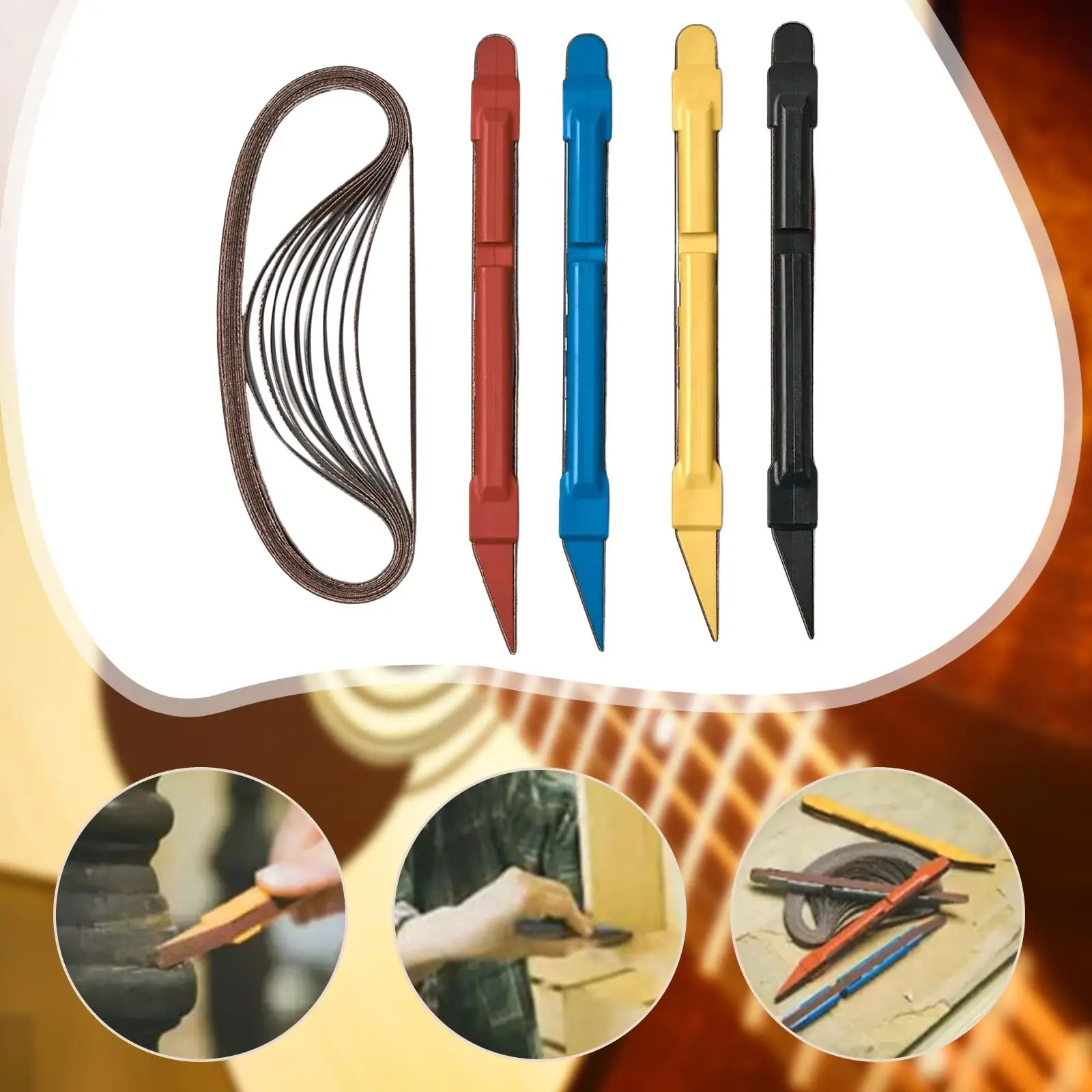 

Fret Sanding Belt Kit with Luthier Tools Guitar Trimmer Set for Accessories and Repair Gadgets