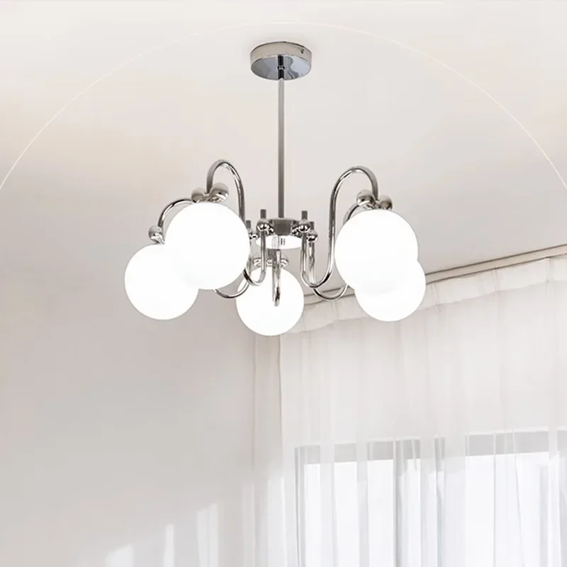 

Nordic Dining Room Chandeliers Cream Magic Bean Bow LED Pendant Lamp for Dining Bedroom Home Decor Lighting Suspension Luminaire