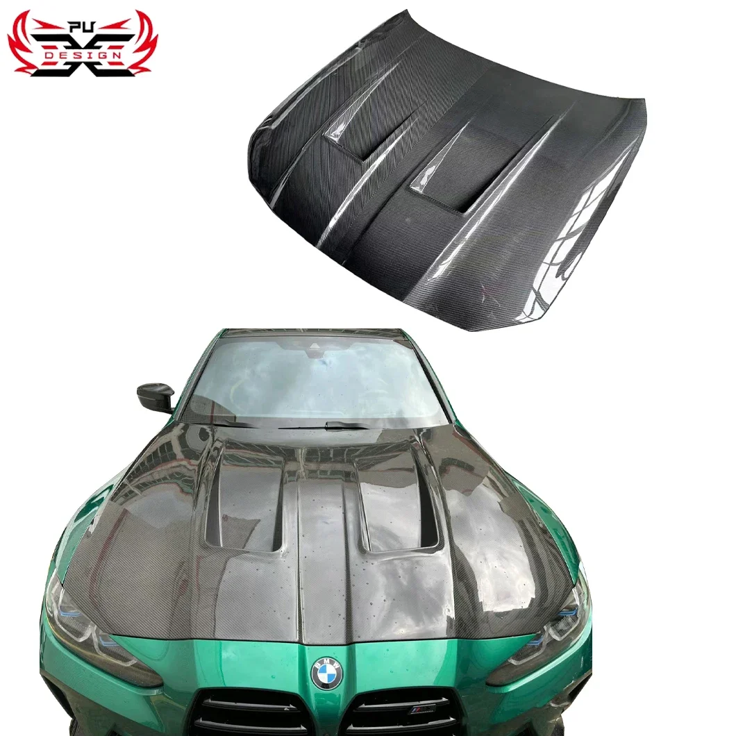 Dry Carbon Fiber Hood Bonnet Hood Cover for  M3 G80 M4 G82 G83 A-N Style Car Accessories