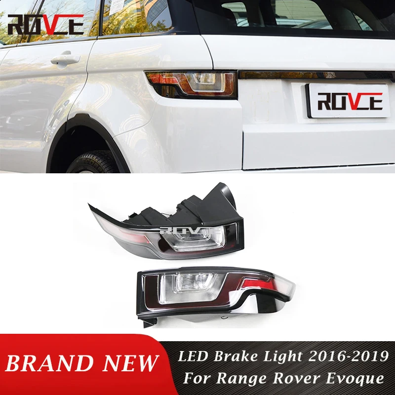 ROVCE For Land Rover Range Rover Evoque 2016-2019 Taillights LED Brake Light Tail Stop Lamp Rear Bumper Light LE072649 LR072648