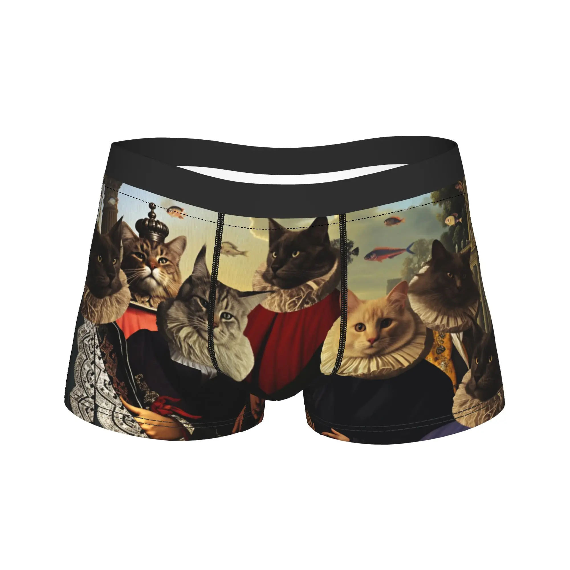 

Бесшовные трусы-боксеры с принтом кошек, высококачественные мужские трусы, удобные боксеры, идея для подарка