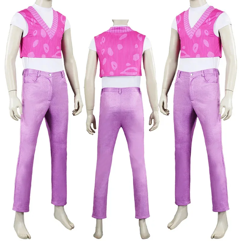 

Saja Boys Mystery Role Playing Cartoon KPop Devil Hunter Halloween Party Fantasia Pink Costume Adult Male Set sf/1