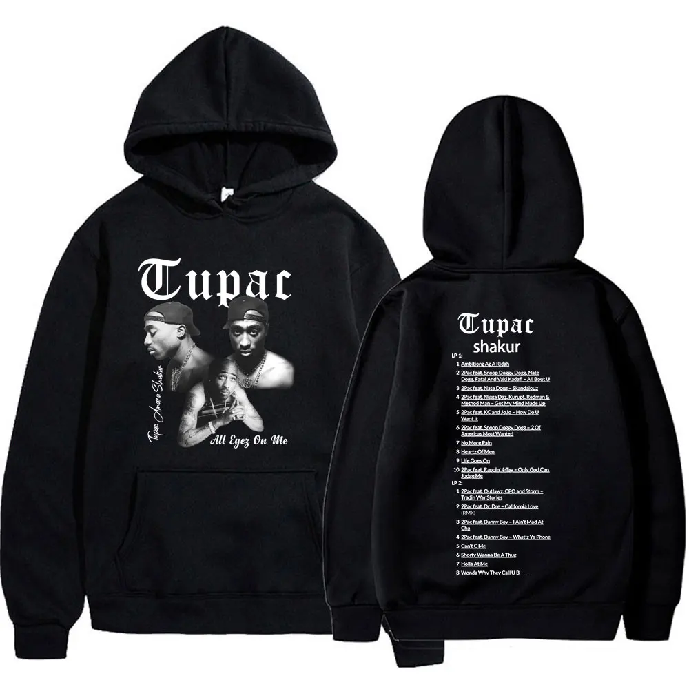 

Rapper Tupac 2pac Shakur Hoodies Men Women Hip Hop Vintage Hooded Sweatshirts Fashion Oversized Long Sleeve Pullovers Streetwear