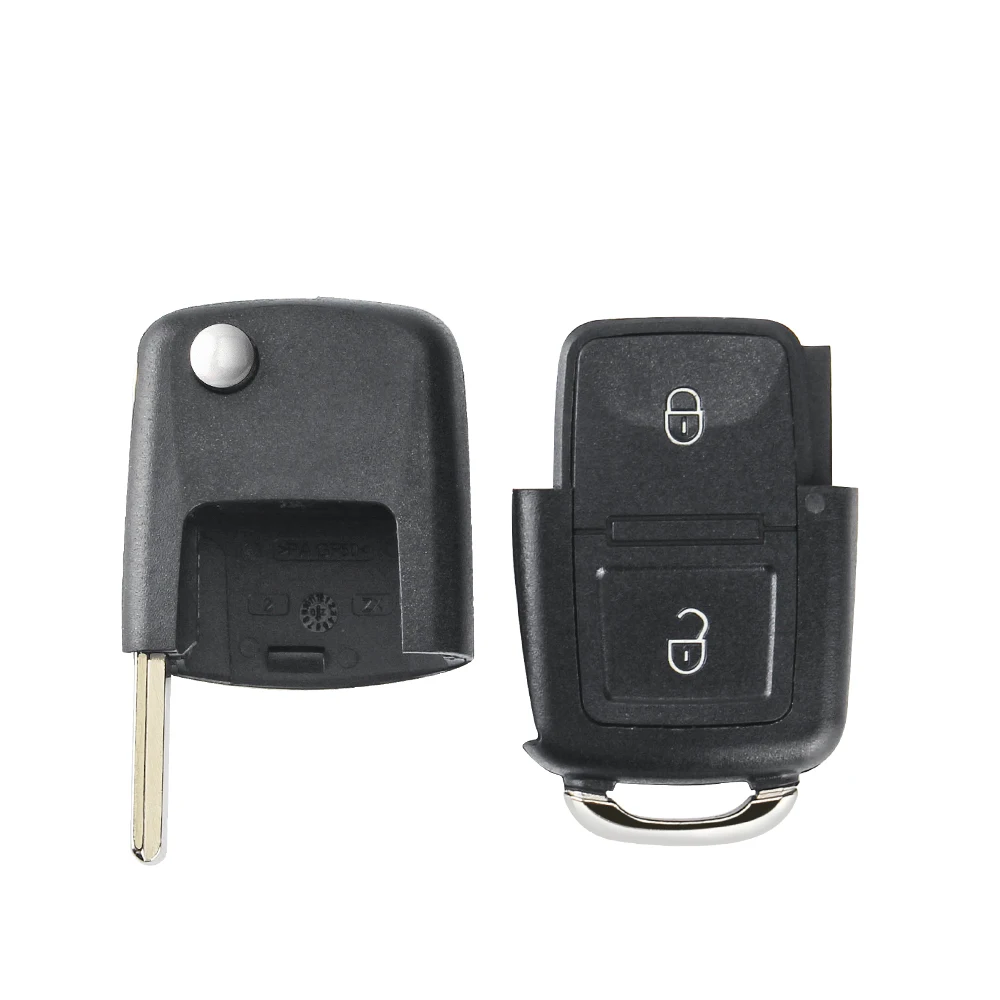 KEYYOU For Volkswagen Vw Jetta Golf Passat Beetle Skoda Seat Polo B5 2 button Folding Car Remote Key Flip Folding Key Shell Case