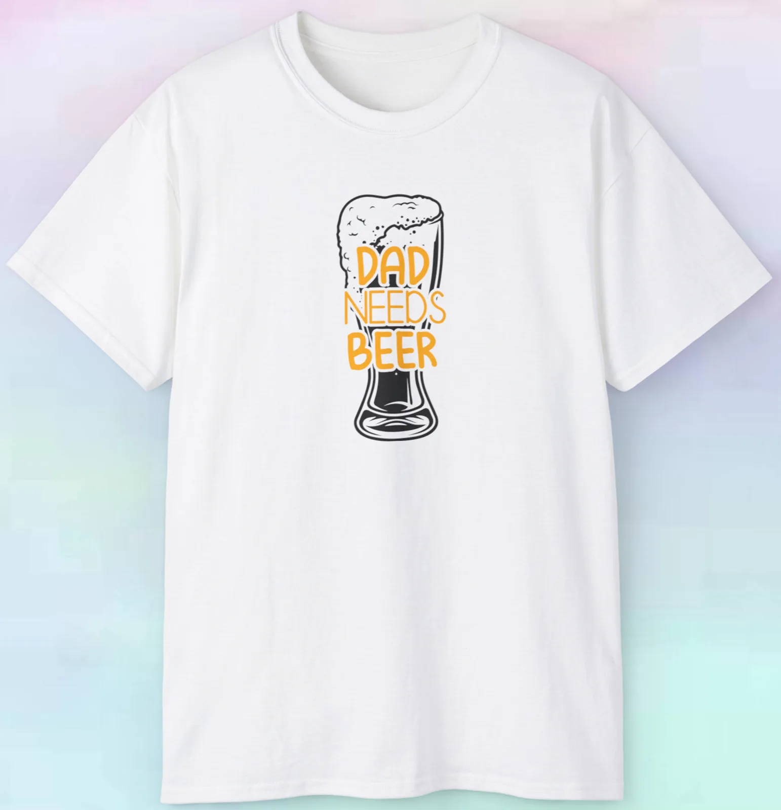 Men's Dad Needs Beer Cotton T Shirt | Funny Drinking Parenting | S-5XL Tee