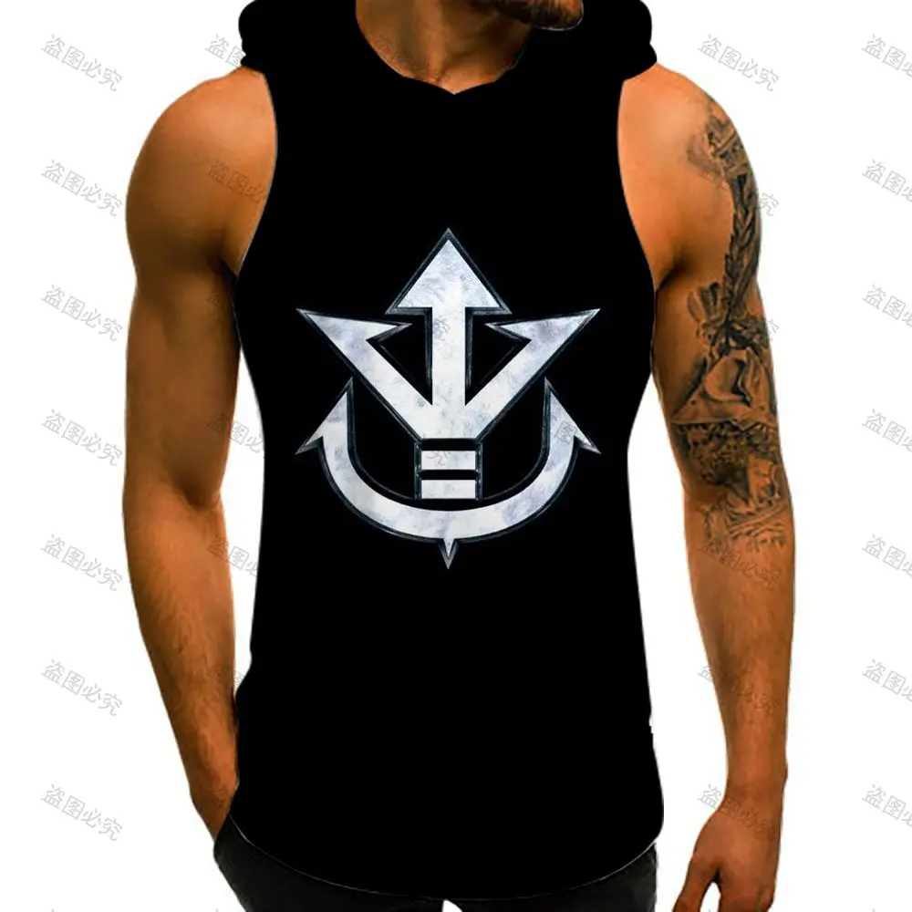 Harajuku Style Vest With Hood Super Saiyan Dragon Ball Z Men Tank Top Fashion Summer Trend Anime Sexys Man Sleeveless Vests Tops