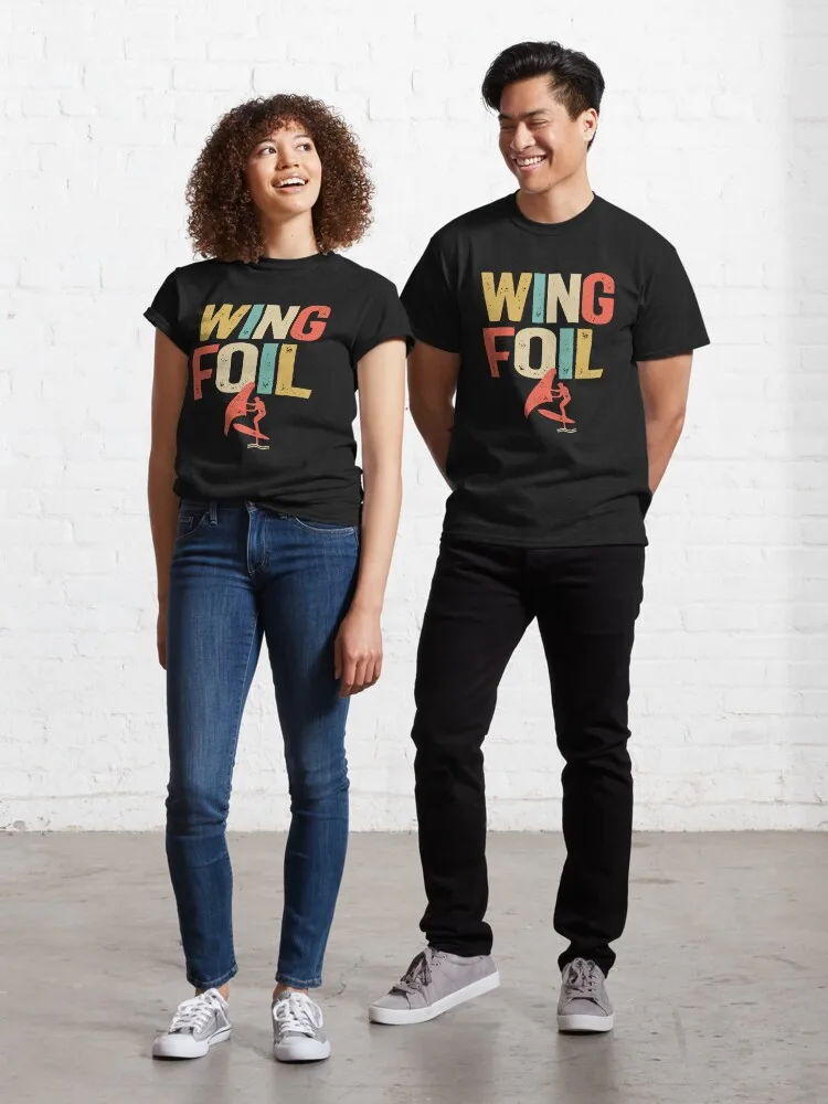 Wing Foil Evolution - Wing Foiling Classic T-Shirt Short Sleeve Tops Tees Cotton Print Tshirts New Fashion Top Tees