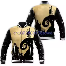 The Nightmare Before Christmas Jack And Sally Baseball Jacket