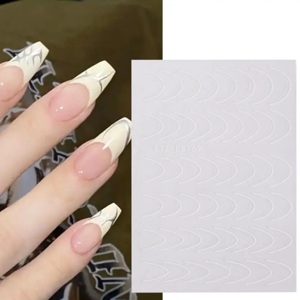 Nails Art Sliders French Style Transfer Nail Foils Stripe Nails Decals Nail Art Decoration Manicure 3D Lines Nail Sticker