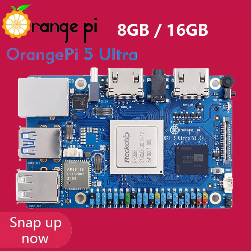 Orange Pi 5 Ultra 8GB/16GB Ram RK3588 Rockchip Board With M.2 HDMI In Port WIFI 6E+BT5.3 OPi5 Ultra