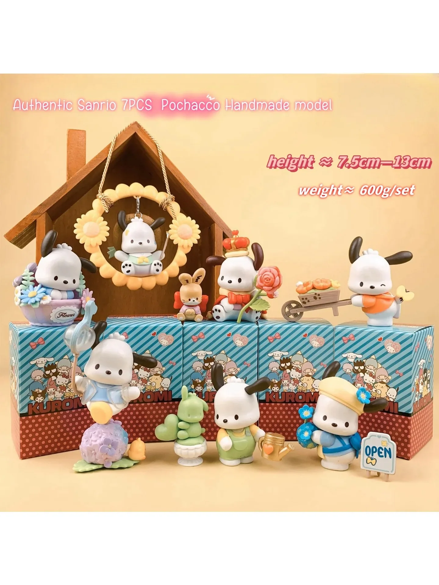 Figuras de acción de Sanrio Mymelody para niños, juguetes de Hello Kitty, Kuromi, Cinnamoroll, escritorio, Esports, adorno para habitación, regalo, 8 piezas