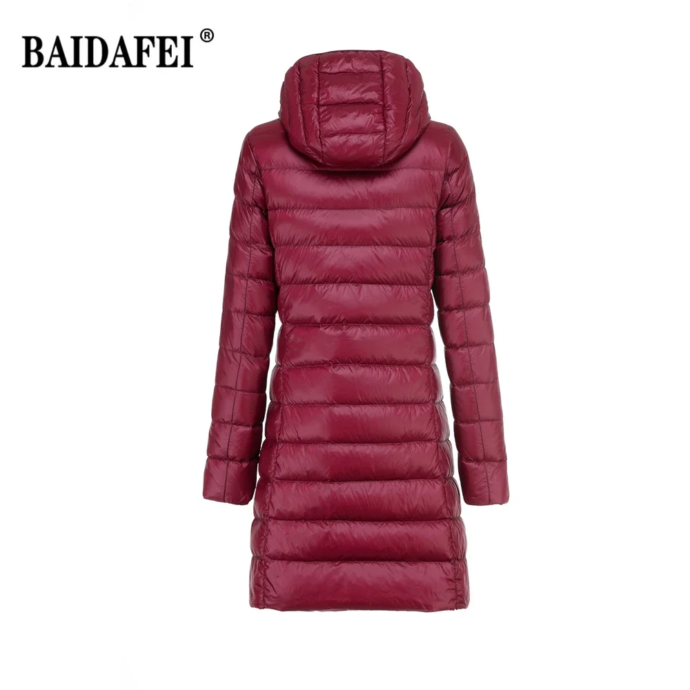 women clothing spring winter Lightweight Packable Long Down Jackets new Hood Removable Female Portable Fluffy Winter Puffer coat