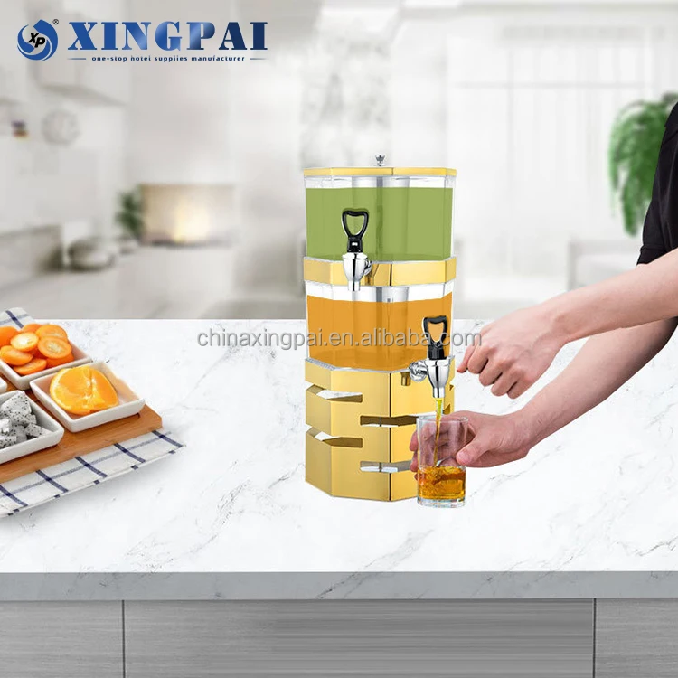 XINGPAI Wedding Banquet Stainless Steel 3 Tier Wholesale Tea Ice Drink Soda Commercial Cool Juice Dispenser