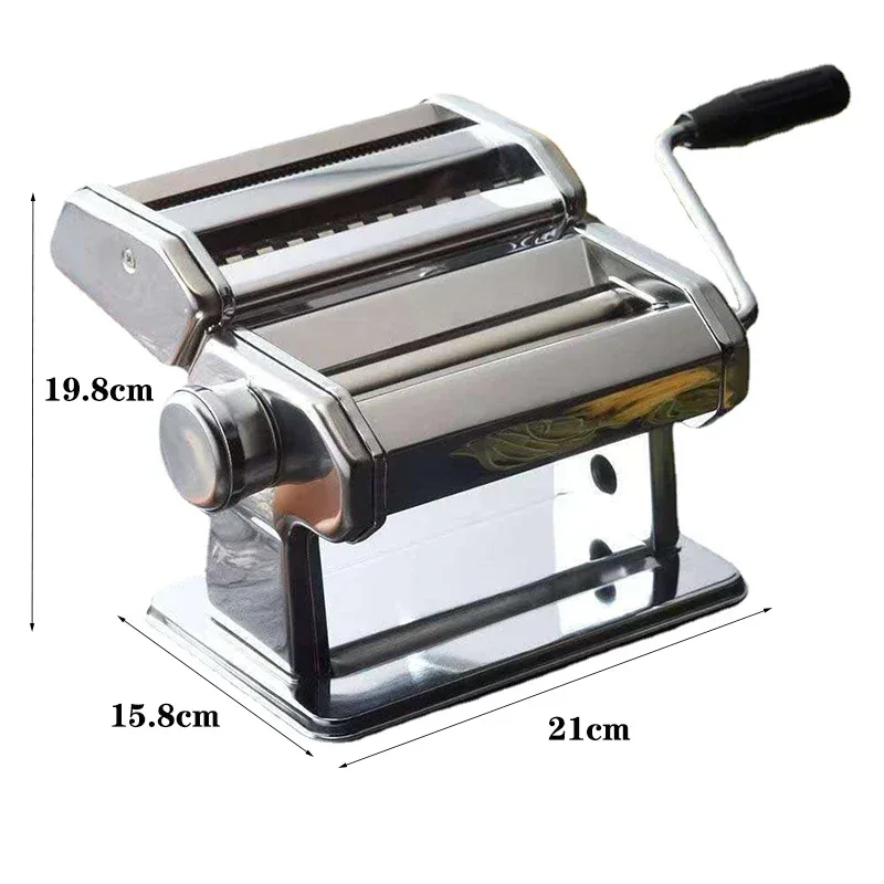 Pasta Maker Machine Stainless Steel Manual Hand Press Adjustable Thickness Settings Noodles Maker for Spaghetti Lasagna